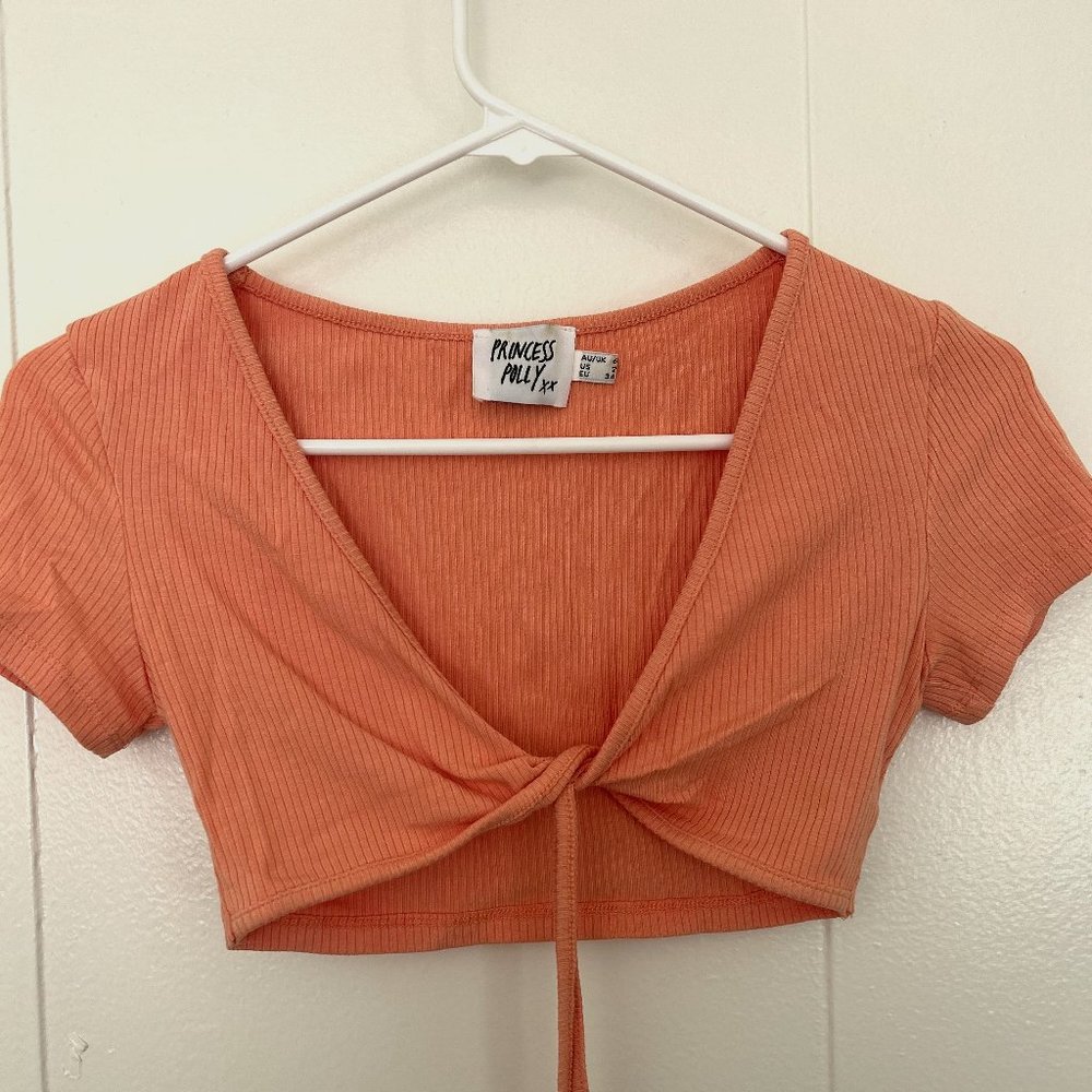 Orange Crop top Size 2 - Princess Polly